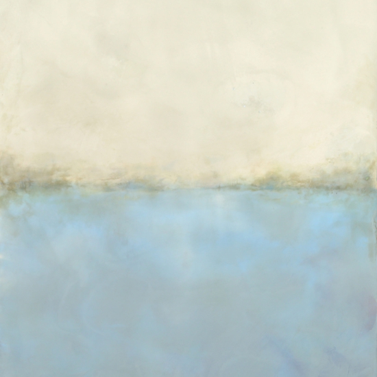 Betsy Eby creates encaustic pantings on canvas over panel, full of movement, inspired by music, water and organic forms