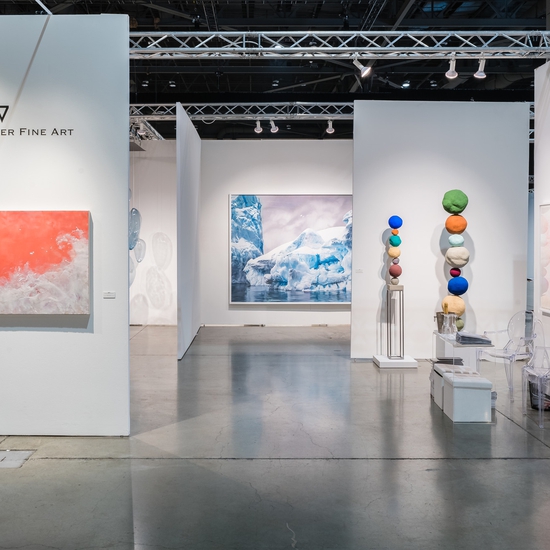 Betsy Eby's paintings at the 2017 Seattle Art Fair. Image by Nick Pironio