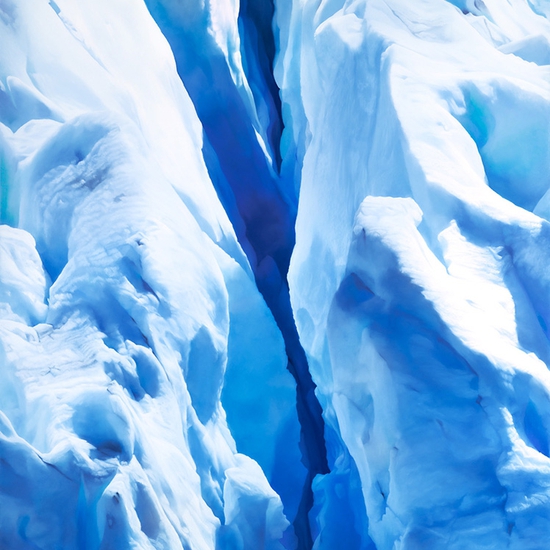 Zaria Forman: Perito Moreno Glacier no. 10, Argentina, December 13th, 2018, 2020, Soft pastel on paper, 82.75 x 50 inches (framed dimensions: 87 x 54.25. 3.5 inches)