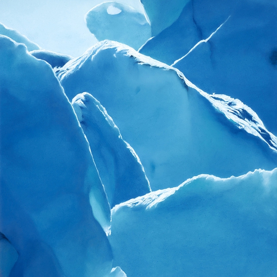 Zaria Forman: Perito Moreno Glacier no. 7, Argentina, December 13th, 2018, 2020, Soft pastel on paper, 20 x 16.5 inches (framed dimensions: 23.75 x 19.75 x 3.5 inches)