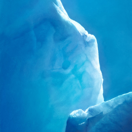 Zaria Forman | Perito Moreno Glacier no. 9, Argentina, December 13th, 2018, 2020, Soft pastel on paper, 15 x 10.25 inches (framing dimensions: 18.75 x 14.25 x 3.5 inches)