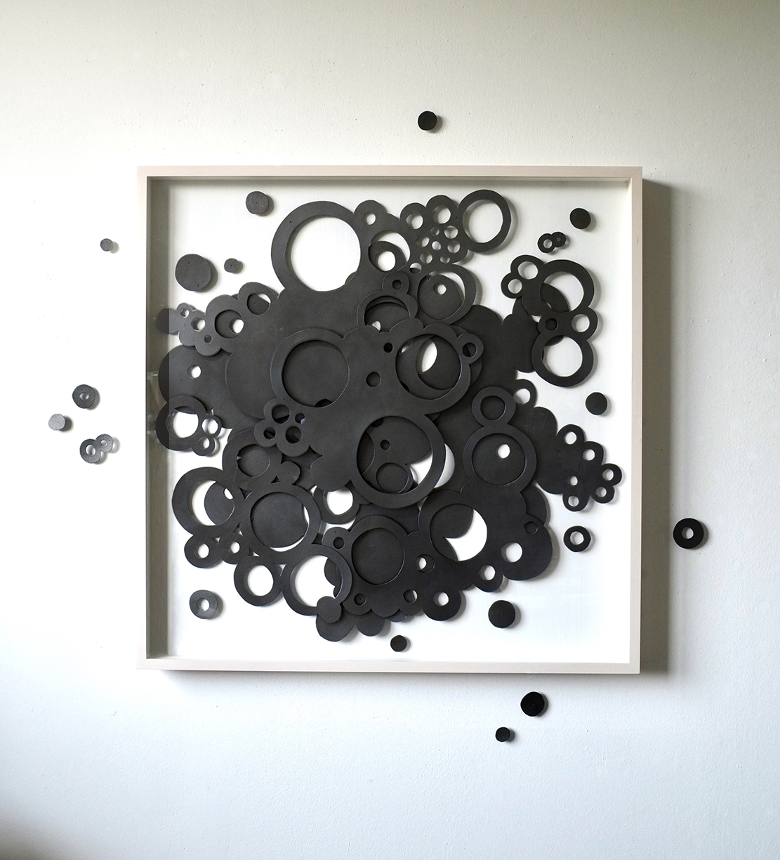 Andreas Kocks: Dschinn (#2123G), 2021, Graphite on watercolor paper, 43.5 x 43.5 x 2.75 inches (panel size: 35.5 x 35.5 inches)
