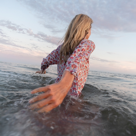 Deb Achak | Lisa in the Waves, Montecito, 2019, Digital archival pigment print, 20 x 30, 30 x 45, 40 x 60 inches