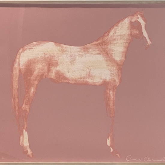 Joe Andoe, Untitled (Standing Horse - Violet), 1995,  color seriograph, 40 x 48 inches