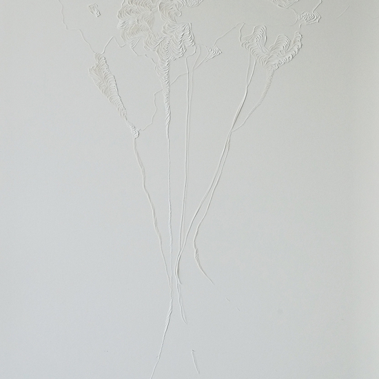 Andreas Kocks: Untitled #2003, 2020, Carved watercolor paper, 30 x 22 inches
