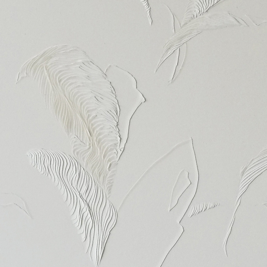 Andreas Kocks: Untitled #2005 Detail, 2020, Carved watercolor paper