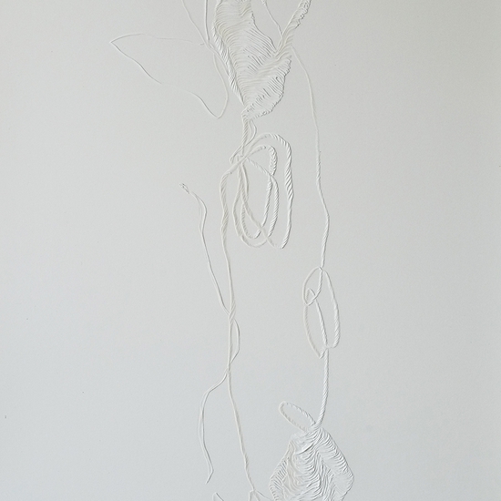 Andreas Kocks: Untitled #2006, 2020, Carved watercolor paper, 30 x 22 inches