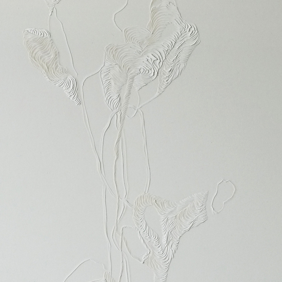 Andreas Kocks: Untitled #2007 Detail, 2020, Carved watercolor paper