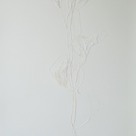 Andreas Kocks: Untitled #2007, 2020, Carved watercolor paper, 30 x 22 inches