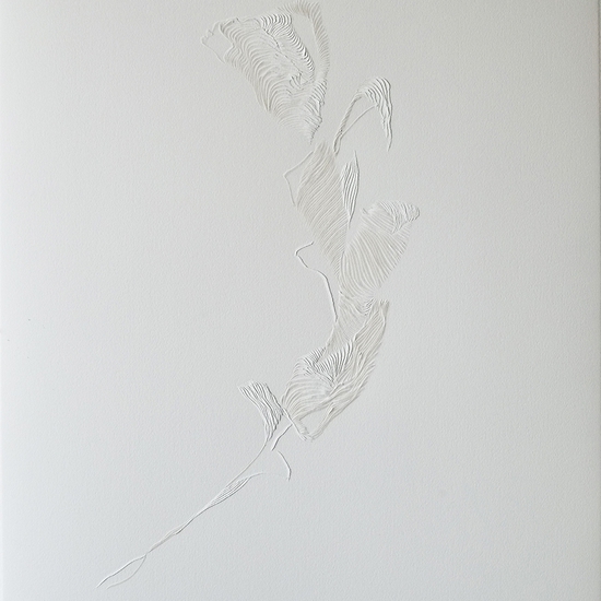 Andreas Kocks: Untitled #2008, 2020, Carved watercolor paper, 30 x 22 inches