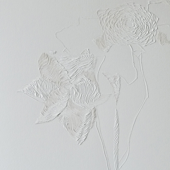 Andreas Kocks: Untitled #2010 Detail, 2020, Carved watercolor paper