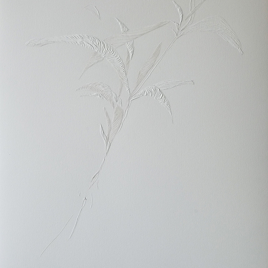 Andreas Kocks: Untitled #2013, 2020, Carved watercolor paper, 30 x 22 inches