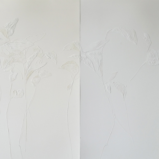Andreas Kocks: Untitled #2016, 2020, Carved watercolor paper, 30 x 22 inches