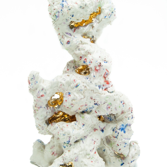 Andrew Casto sculpts organic abstract ceramic forms full of color and texture.