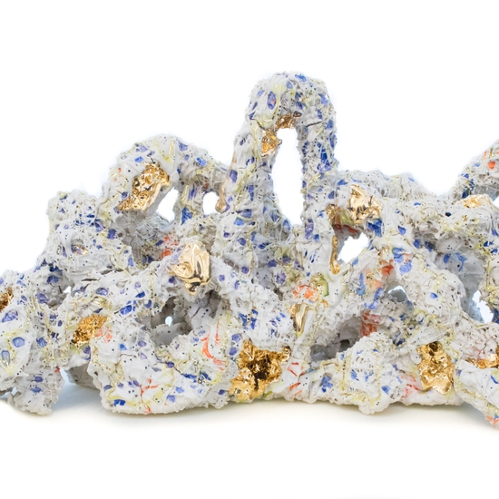 Andrew Casto sculpts organic abstract ceramic forms full of color and texture.