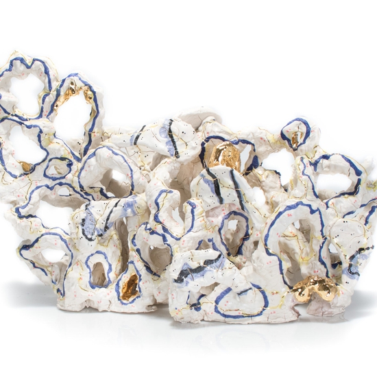 Andrew Casto sculpts organic abstract ceramic forms full of color and texture.