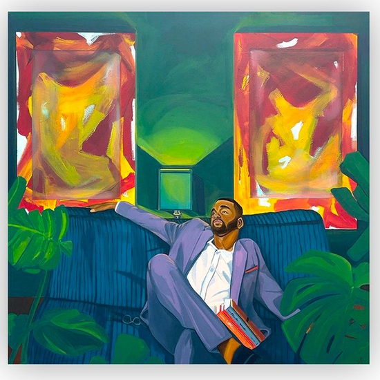 Barry Johnson: Nah Love I'm Good, 2022, Oil and latex on canvas, 48 x 48 inches