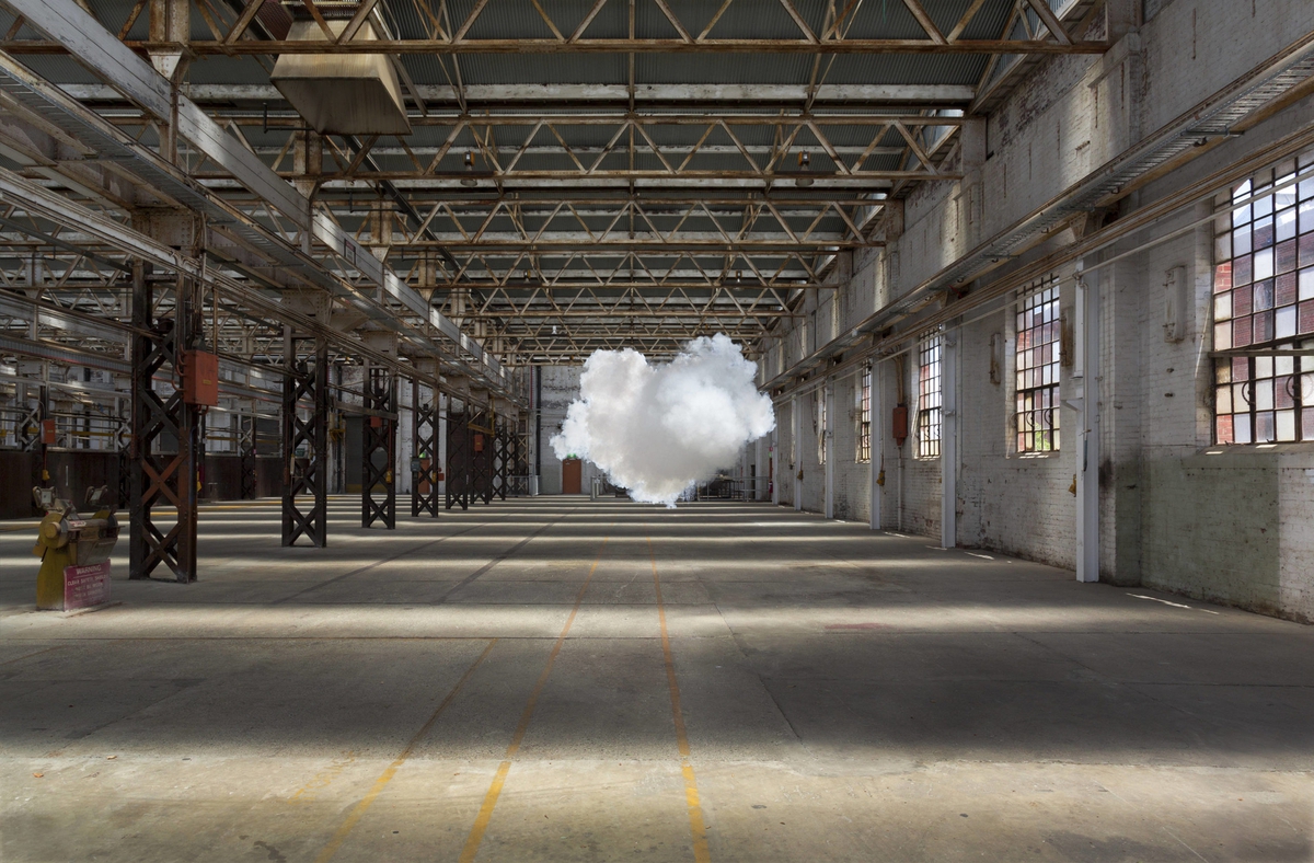 Berndnaut Smilde creates surreal photographs by fabricating temporary cloud formations in architectural and external spaces, documenting the transitory and illusive moment.