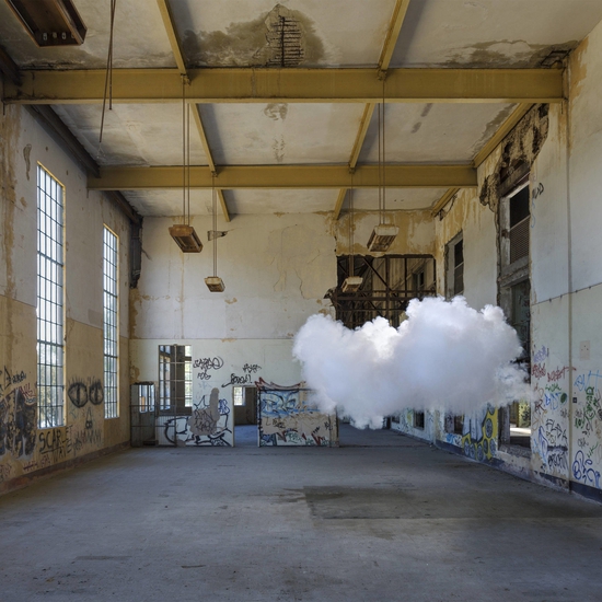 Berndnaut Smilde creates surreal photographs by fabricating temporary cloud formations in architectural and external spaces, documenting the transitory and illusive moment.