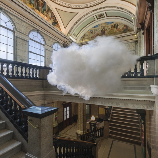 Berndnaut Smilde creates surreal photographs by fabricating temporary cloud formations in architectural and external spaces, documenting the transitory and illusive moment.