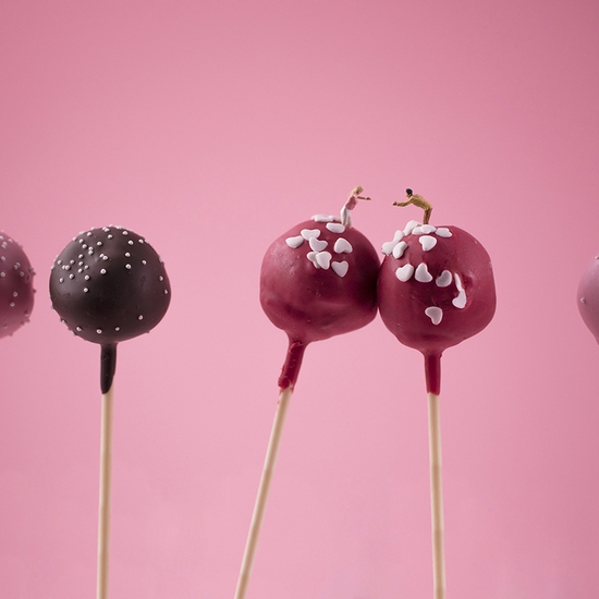 Christopher Boffoli: Cake Pop Love, 2019, archival pigment print on metallic paper, 24 x 36 inches and other various sizes