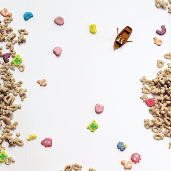 Christopher Boffoli: Cereal Rower, 2013, Archival pigment ink print on metallic paper