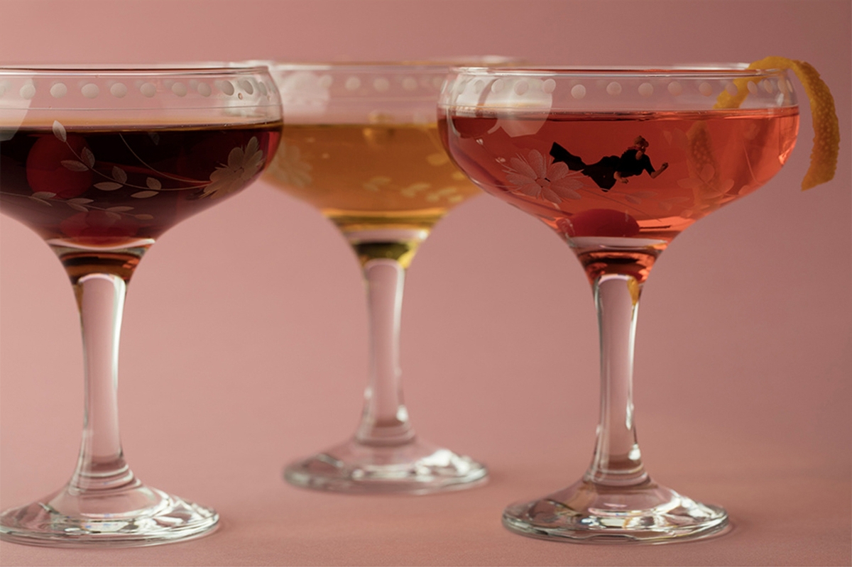 Christopher Boffoli, Cocktail Scuba, 2016, Archival pigment print on metallic paper, Available in various sizes