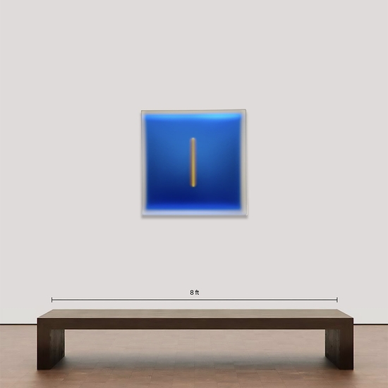 Spatial mockup of 'Light Glyph, 2025, 101425-4, Light Blue'