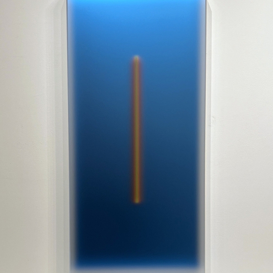 SOLD Casper Brindle, Light Glyph 060125-4 Light Blue, 2025, Pigmented acrylic, 47.5 x 22 x 4.25 inches