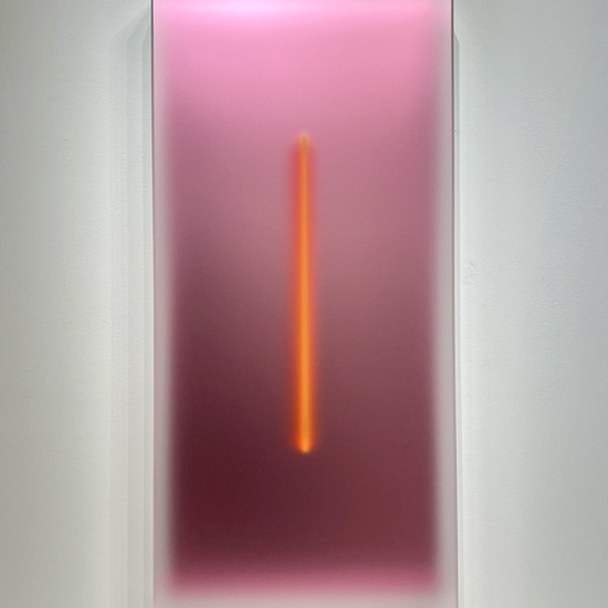 SOLD Casper Brindle, Light Glyph 060125-5 Pink, 2025, Pigmented acrylic, 47.5 x 22 x 4.25 inches