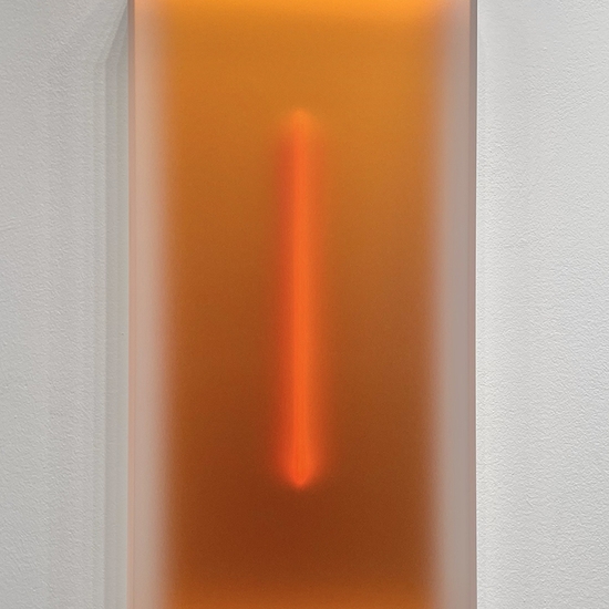 Casper Brindle, Light Glyph 2026 Orange, 2026, Pigmented acrylic, 23 x 10 x 3.25 inches