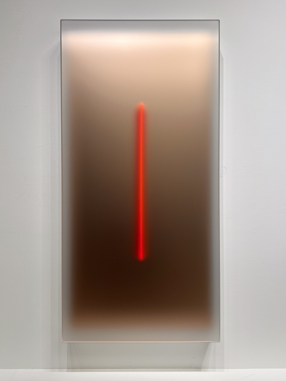 Casper Brindle, Light Glyph Rose Gold 120, 2024, Pigmented acrylic, 48 x 24 x 4 inches