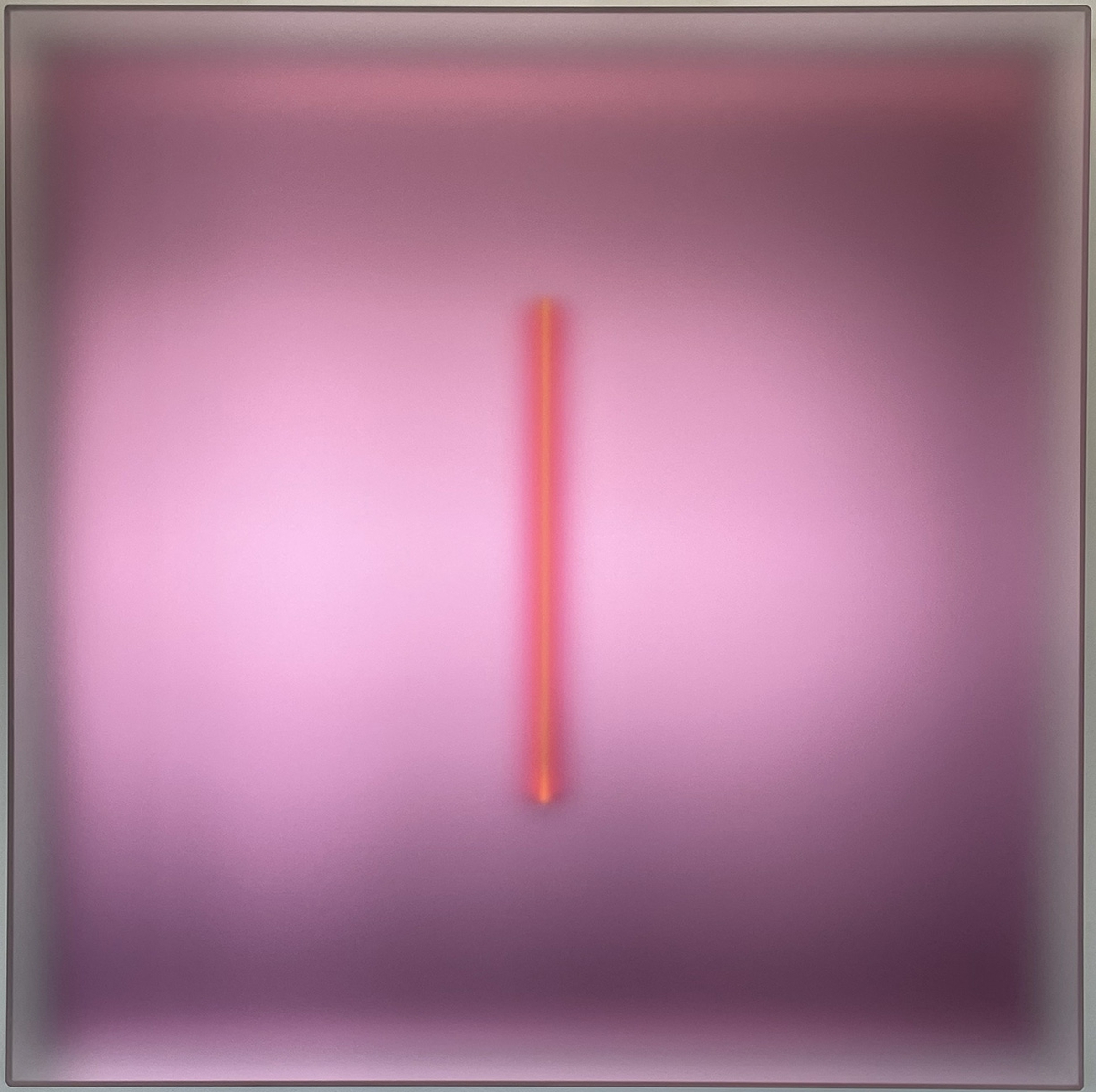 Casper Brindle, Light Glyph Pink 97, 2024,  Pigmented acrylic, 36 x 36 x 3.5 inches