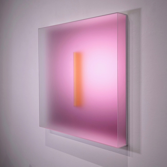 Casper Brindle, Light Glyph Pink 97, 2024, Pigmented acrylic, 36 x 36 inches