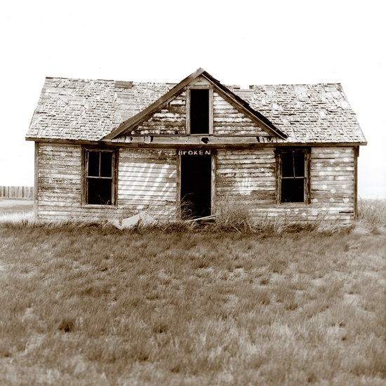 Jules Frazier: Broken House, 2009, Fine art archival print, 22 x 22 and 40 x 40 inches