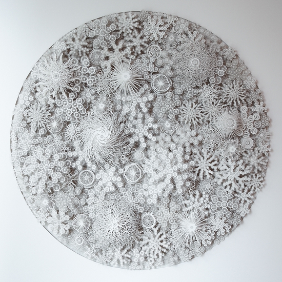 Rogan Brown: Magic Circle Coral Ananda, 2020, Cut paper, 35 x 35 x 4 inches