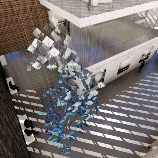 Brian Brush creates large scale interactive installation artworks through the use of light, metals and technology