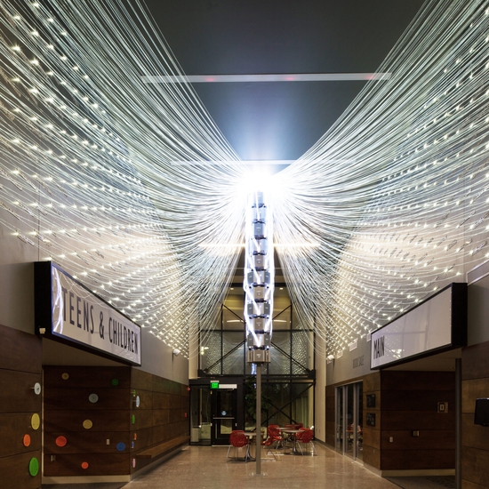 Brian Brush creates large scale interactive installation artworks through the use of light, metals and technology