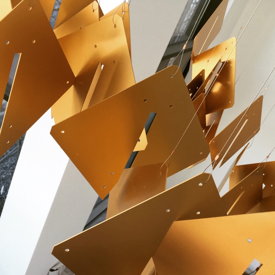 Brian Brush creates large scale interactive installation artworks through the use of light, metals and technology