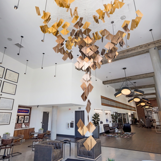 Brian Brush creates large scale interactive installation artworks through the use of light, metals and technology