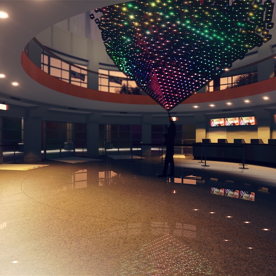 Brian Brush creates large scale interactive installation artworks through the use of light, metals and technology