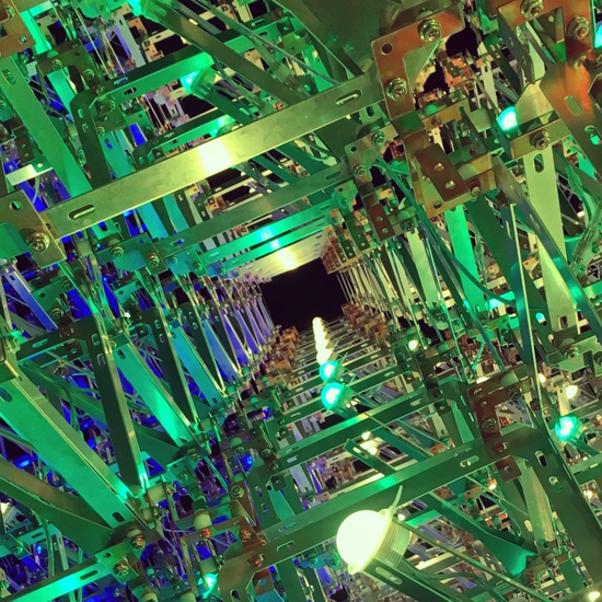 Brian Brush creates large scale interactive installation artworks through the use of light, metals and technology