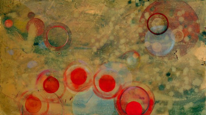 Erin Parish, Golden Sunset, 2010, Oil, resin on wood panel, 18 x 32 x 1 inches