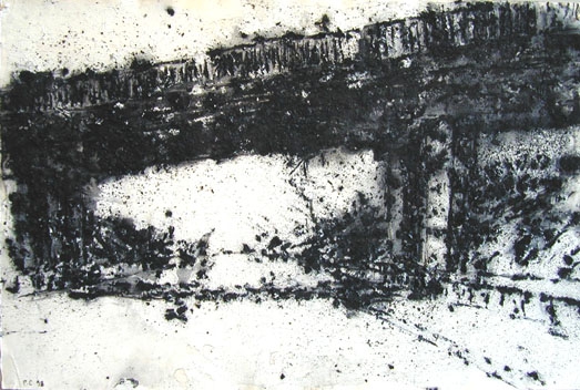 Philippe Cognée: Proliferation #3, 1998, Charcoal, acrylic on paper, 31.5 x 47 inches