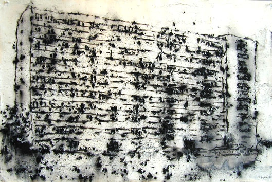 Philippe Cognée: Proliferation #6, 1998, Charcoal, acrylic on paper, 31.5 x 47 inches