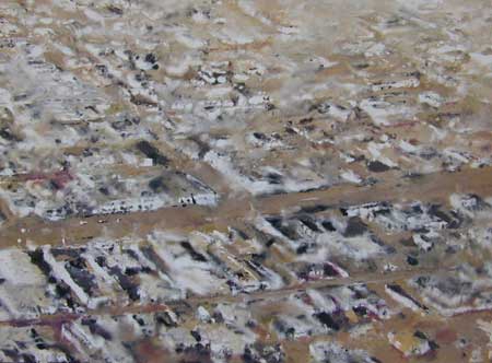 Philippe Cognée: Mexico 2, 2001, Encaustic, oil on canvas over panel, 30 x 47.25 inches