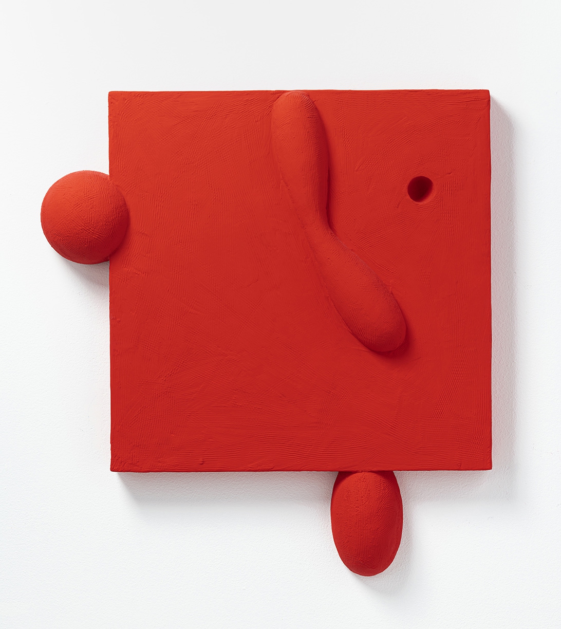 Iván Carmona: Apasionado, 2022, Ceramic, plaster paint on panel, 21 x 9 x 3 inches