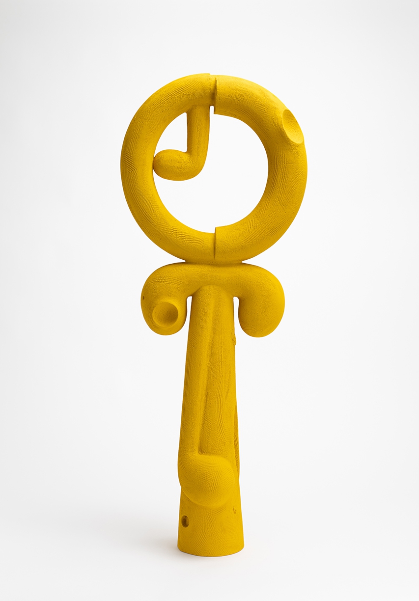 Iván Carmona, Mirador al Sol, 2025, Flashe paint on ceramic, 45 x 17 x 8 inches