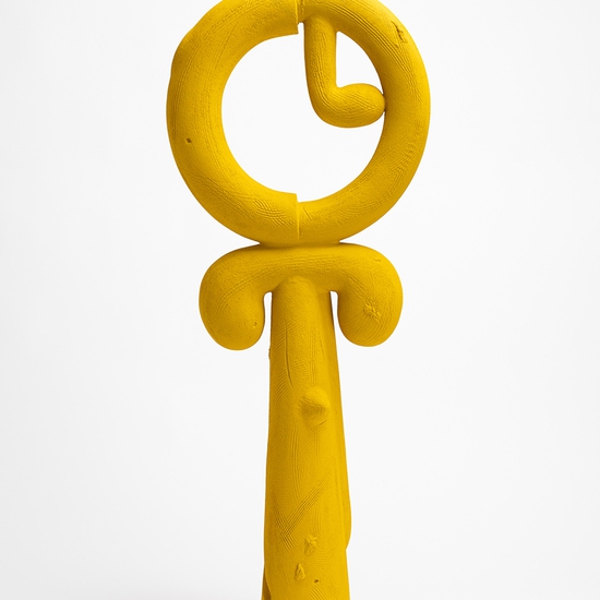 Iván Carmona, Mirador al Sol, 2025, Flashe paint on ceramic, 45 x 17 x 8 inches