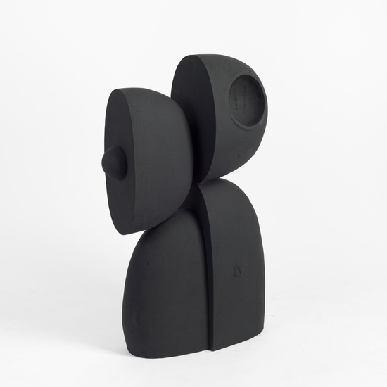 Iván Carmona: Oscuro, 2022, Mineral silicate paint on ceramic, 36.5 x 23 x 10.5 inches